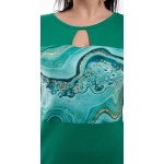 PLUS SIZE, Rochie de buzunar Funky cu maneca scurta/MINERAL VERDE/, engros