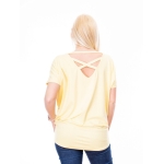 PLUS SIZE, Yellow cross-strap short-sleeved top, wholesale