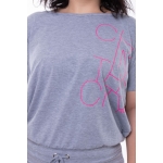 Light gray EASY front tie cotton dress (CHIC print), wholesale