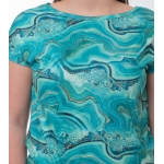 SM, Front-knit short-sleeved top (green mineral), wholesale