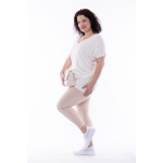 Capri cu mânecă scurtă casual Top Ecru Viscoză En-gros