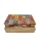 Domino clasic din lemn de 56 de plăci - lucrat manual