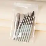 Mini Portable Set of 8 Green Makeup Brushes, OEM