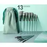 13 Pack Makeup Brush Set OEM Super Soft Professional Makeup/Beginner Green