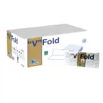 Servetele V-fold, 2 straturi celuloza pura- neutral, L 25cm, AV.81925, 15 pachete/bax, angro Supreva