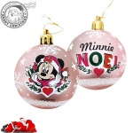 6db Minnie Mouse karácsonyfa golyó készlet, Rózsaszín, 8cm, nagyker