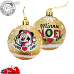 Set 6 Globuri Craciun aurii Minnie Mouse, 8cm, en-gros
