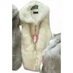 Дамски елек с косъм отвън S-2XL бял на едро 6618