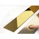 Glossy golden stainless steel plate 8 x 270cm, wholesale