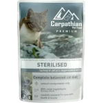 Hrana umeda pisici Carpathian Premium Sterilised, curcan in gelatina 80g angro Supreva