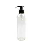 Transparent 250 ml 100% recycled PET container with Pompita Black, wholesale