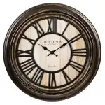 Decorative wall clock with large Roman numerals, Vintage OldTown Clocks model, Black/Bronze, 51.2x5.1 cm, wholesale Supreva