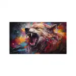Vászonfestmény kerettel, Absztrakt művészet farkassal, 50x90cm, 59-es modell, Supreva nagykereskedés