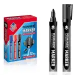 Черен перманентен маркер, 2-4 мм, 12 бр/компл. - OFFISHOP Търговия на едро Supreva