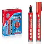 Червен перманентен маркер, 2-4 мм, 12 бр/компл. - OFFISHOP Търговия на едро Supreva