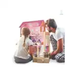 Pink wooden doll house, multi-level, 70 cm, wholesale