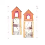 Pink wooden doll house, multi-level, 70 cm, wholesale