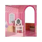 Pink wooden doll house, multi-level, 70 cm, wholesale