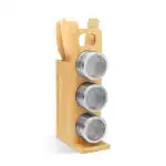 Suport magnetic pentru condimente set de unelte din bambus 7 piese 80 x 135 x 275 mm, en-gros