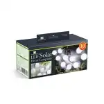 Sir 10 lampioane solare LED alb rece 37 m, en-gros