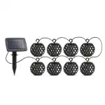 Sir de lumini solare suspendate - cu efect de flacara - 8 sfere - 140 cm, en gros