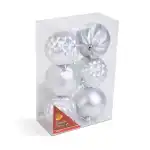 Set de ornamente pentru bradul de Craciun ornament de globuri argintiu 6 buc / pachet, en gros