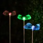 Lampa solara LED de exterior pentru gradina RGB Garden of Eden model fluture pornire automata 0.1W NiMh 40 mAh 1.2V 43 cm, en gros