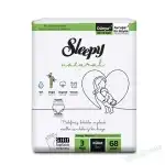 Scutece Sleepy Natural Ultra Sensitive Double Marime 3 Midi , 4-9kg, 68 bucati, engros Supreva
