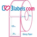 3labels гланцови бели етикети от премиум хартия за инкджет (inkjet) печат 24х120 мм, 450 бр.