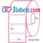3labels гланцови бели етикети от премиум хартия за инкджет (inkjet) печат 50х30 мм, 2000 бр.