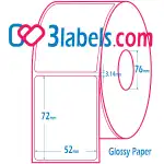 3labels гланцови бели етикети от премиум хартия за инкджет (inkjet) печат 52х72 мм, 900 бр.