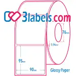 3labels гланцови бели етикети от премиум хартия за инкджет (inkjet) печат 90х95 мм, 700 бр.