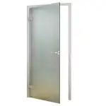 Lengő üvegajtó garnitúra, homokfúvott, 83,4x197,2x0,8 cm keret nélkül, nagykereskedés Supreva