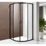 Semi-round shower cabin, black frame, 90x90x190 cm, wholesale Supreva