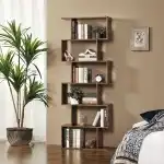 Zig-zag library, brown, 70x24x190.5 cm, wholesale Supreva