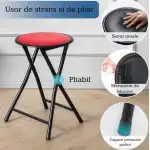 Malaga folding stool, red, 30x30x45 cm, wholesale Supreva