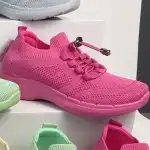 Női sportcipő, 36-41, textil, rózsaszín, fűzős