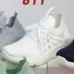 Női sportcipő, 36-41, textil, fehér, fűzős, kavicsos