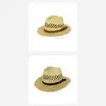 Palarie de soare pentru barbat, din iarba papura, stil clasic, cu curea, culoare naturala