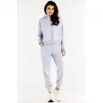 M319, Spodnie dresowe damskie w stylu basic, Szary M