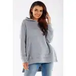 M280, Asymetryczna bluza dresowa z kapturem, Szary L/XL