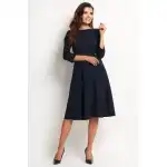 A112, Elegancka sukienka koktajlowa midi, Granat M