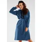 M269, Sukienka dresowa streetwear z kapturem z dresówki, Niebieski S/M
