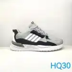 Pantofi sport barbat, 40-45, gri-negru-alb, material inlocuitor, primavara/toamna, cu dungi, H&Q