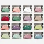 Bed linen, embroidered, 2 persons, 4 pieces, microfiber, mint green, wholesale