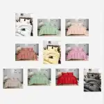 Bed linen, damask, 2 persons, 6 pieces, with elastic, yellow, wholesale
