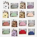 Bed linen, damask, 2 persons, 6 pieces, microfiber, light beige, wholesale
