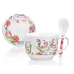Чаша за супа English RosesSoup с капак и лъжица, New Bone China порцелан,