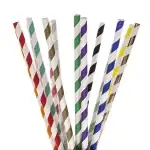 PAPÍR IVÓSZÁLMA, modell MIX COLOR STRIPES, méret 197x6mm, 150db/szett, nagyker