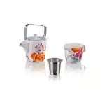 Flori albe - Set de ceai Tea for One din porțelan New Bone China